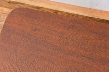 アンティーク家具　アンティーク 古い栓材の角型ちゃぶ台(1)(テーブル、机)