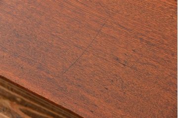 アンティーク家具　アンティーク 古い栓材の角型ちゃぶ台(1)(テーブル、机)