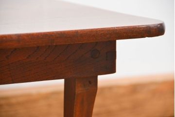 アンティーク家具　アンティーク 古い栓材の角型ちゃぶ台(1)(テーブル、机)