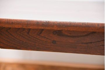 アンティーク家具　アンティーク 古い栓材の角型ちゃぶ台(1)(テーブル、机)