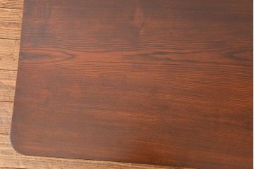 アンティーク家具　アンティーク 古い栓材の角型ちゃぶ台(2)(テーブル、机)