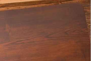 アンティーク家具　アンティーク 古い栓材の角型ちゃぶ台(2)(テーブル、机)