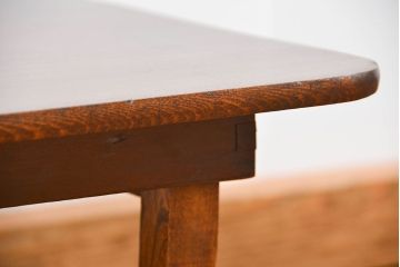 アンティーク家具　アンティーク 古い栓材の角型ちゃぶ台(2)(テーブル、机)