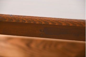 アンティーク家具　アンティーク 古い栓材の角型ちゃぶ台(2)(テーブル、机)