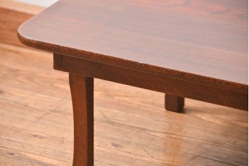 アンティーク家具　アンティーク 古い栓材の角型ちゃぶ台(3)(テーブル、机)