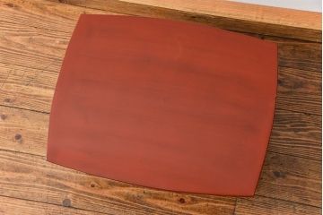 レトロ家具　古い木のレトロな朱塗り小さなちゃぶ台(テーブル、机)