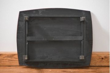 レトロ家具　古い木のレトロな朱塗り小さなちゃぶ台(テーブル、机)