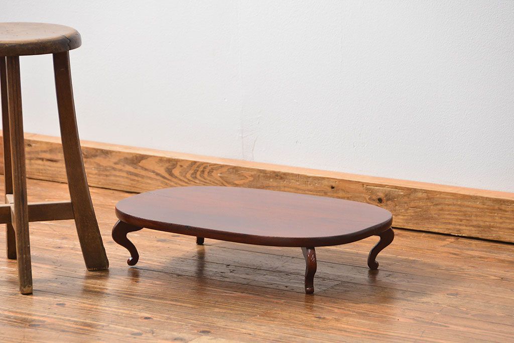 アンティーク家具　アンティーク 古い欅材の小さな花台