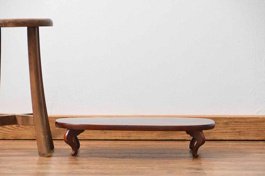 アンティーク家具　アンティーク 古い欅材の小さな花台