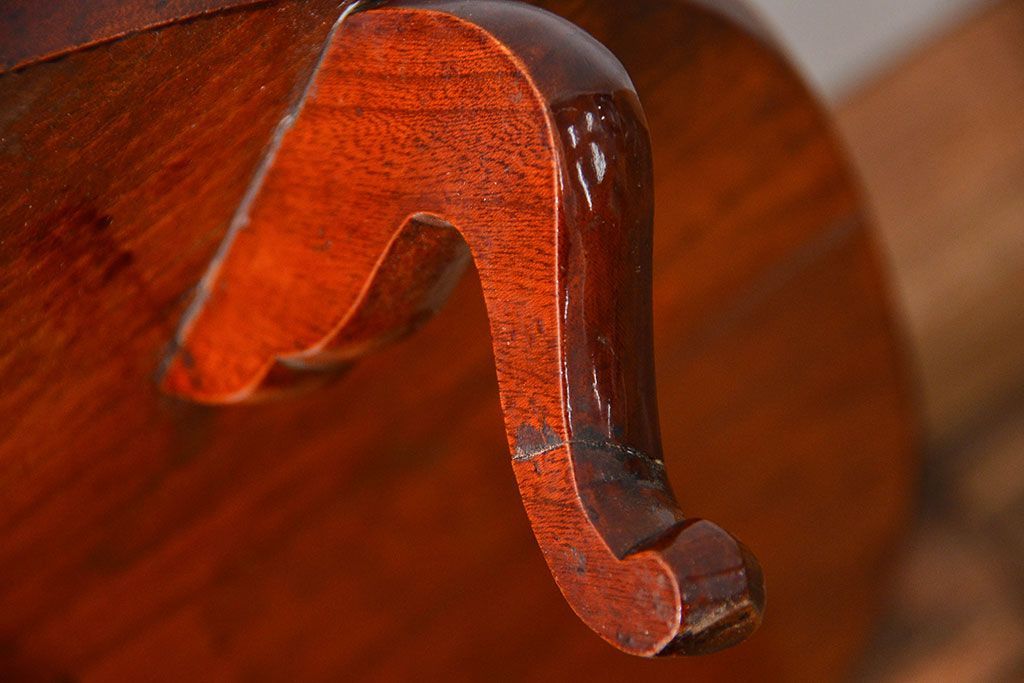 アンティーク家具　アンティーク 古い欅材の小さな花台