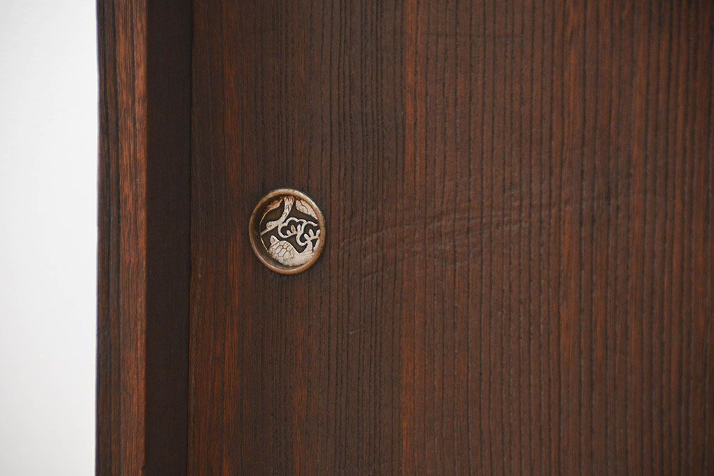 レトロ家具　昭和レトロ 古い木のシンプルな脚付きローボード(収納棚)