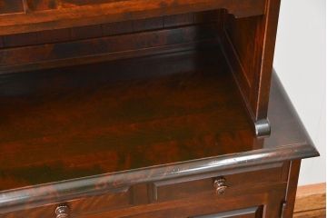 中古　北海道民芸家具　二段重ね食器棚(定価約35万円)(キッチンキャビネット、カップボード)