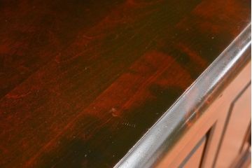 中古　北海道民芸家具　二段重ね食器棚(定価約35万円)(キッチンキャビネット、カップボード)