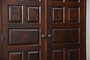 中古　北海道民芸家具　2段重ねワードローブ(洋服タンス、洋服箪笥)