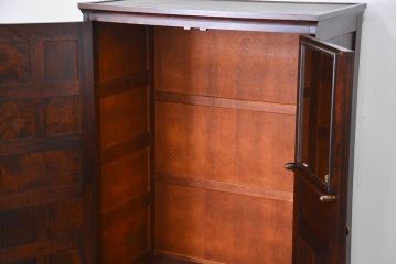 中古　北海道民芸家具　2段重ねワードローブ(洋服タンス、洋服箪笥)