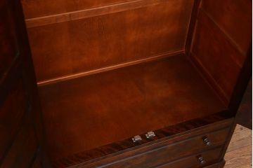 中古　北海道民芸家具　2段重ねワードローブ(洋服タンス、洋服箪笥)