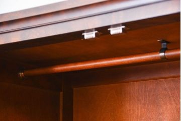 中古　北海道民芸家具　2段重ねワードローブ(洋服タンス、洋服箪笥)