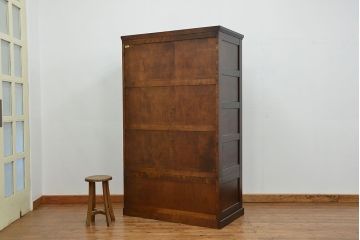 中古　北海道民芸家具　2段重ねワードローブ(洋服タンス、洋服箪笥)