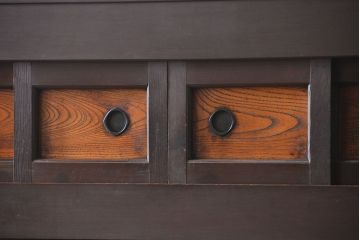 アンティーク家具　古民具・骨董 二段重ね四尺水屋箪笥(食器棚、収納棚)