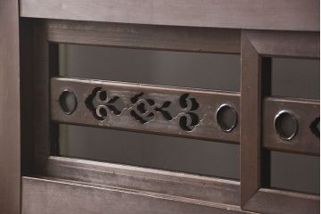 アンティーク家具　古民具・骨董 二段重ね四尺水屋箪笥(食器棚、収納棚)