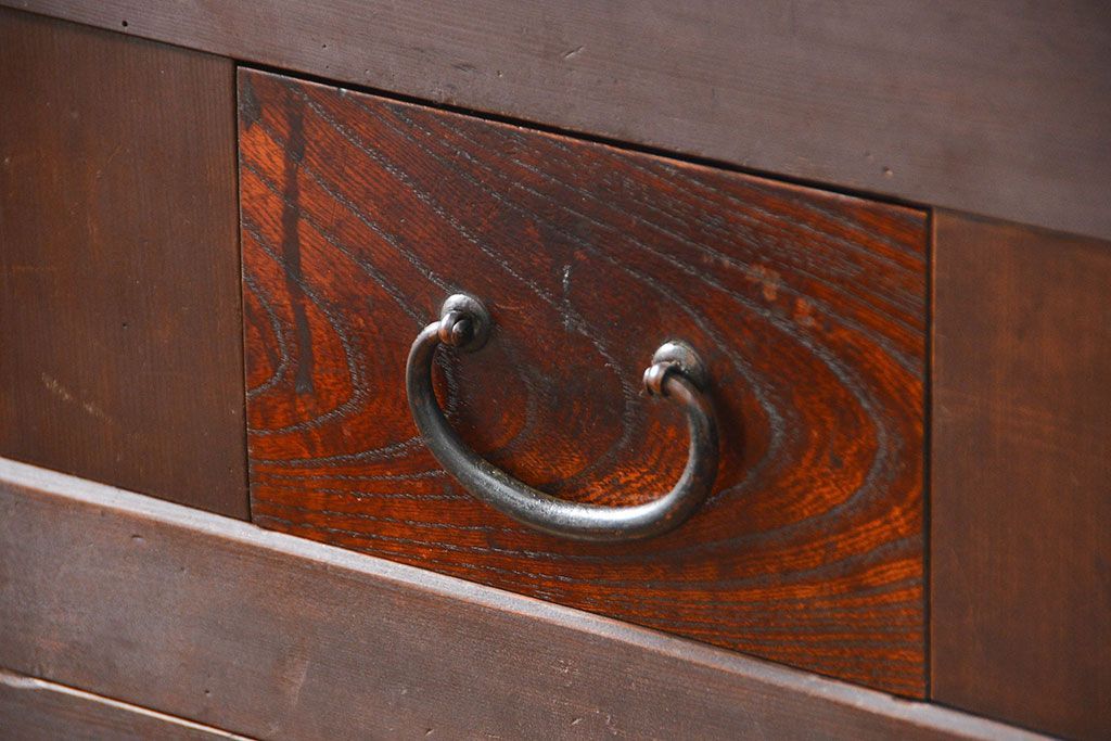 アンティーク家具　古民具・骨董 二段重ね四尺水屋箪笥(食器棚、収納棚)