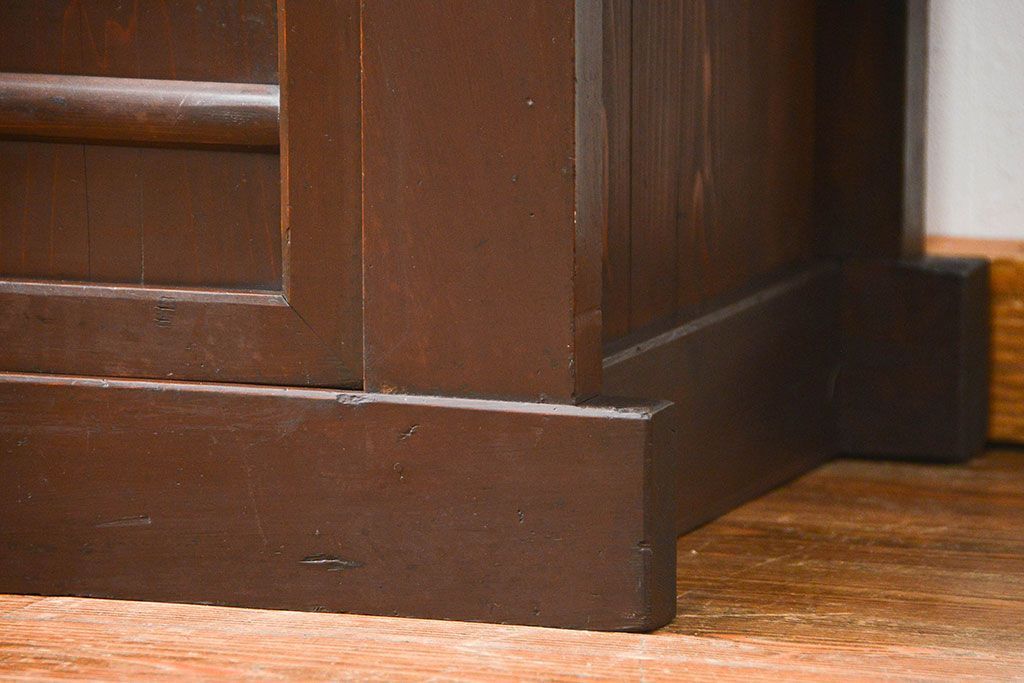 アンティーク家具　古民具・骨董 二段重ね四尺水屋箪笥(食器棚、収納棚)