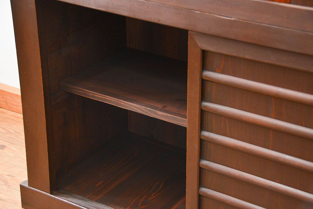 アンティーク家具　古民具・骨董 二段重ね四尺水屋箪笥(食器棚、収納棚)