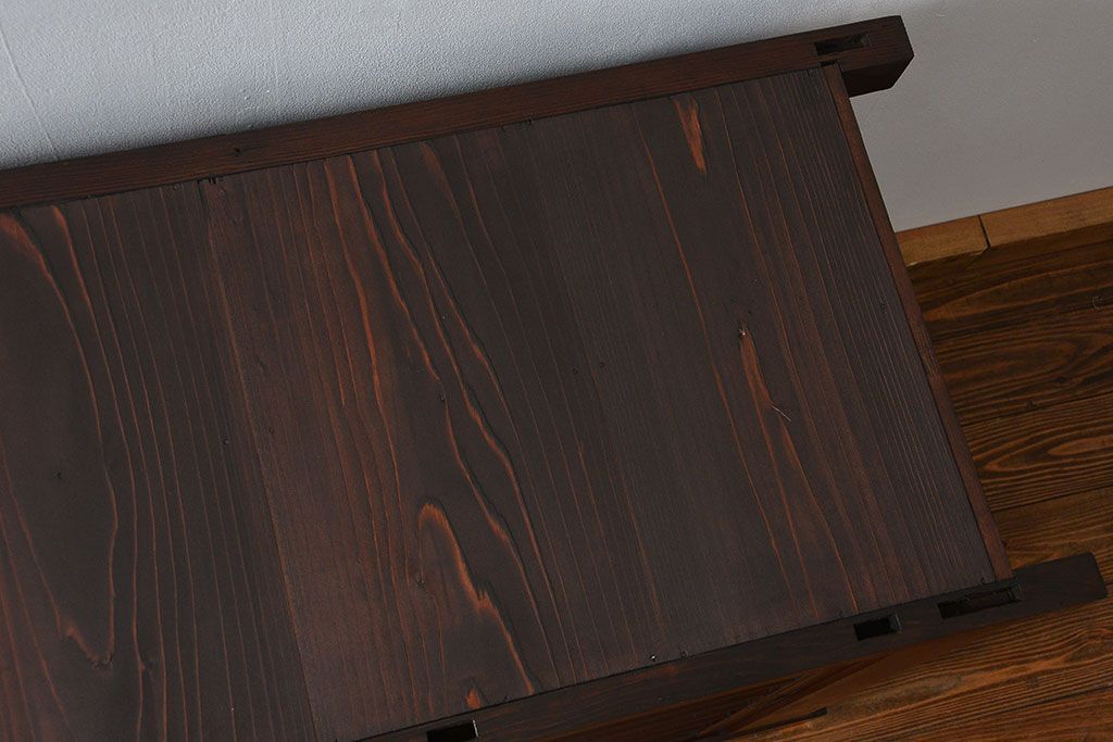 アンティーク家具　古民具・骨董 二段重ね四尺水屋箪笥(食器棚、収納棚)