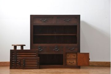 アンティーク家具　古民具・骨董 味わい深い関西帳場箪笥(時代箪笥)