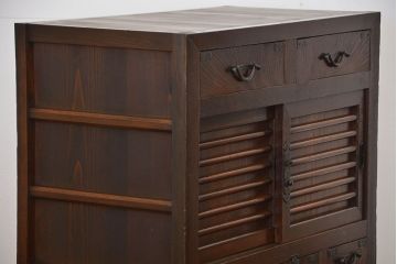 アンティーク家具　古民具・骨董 味わい深い関西帳場箪笥(時代箪笥)