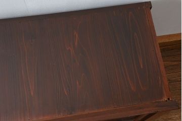 アンティーク家具　古民具・骨董 作りの良い三杯引き出し収納棚(時代箪笥、ローボード、置き床)