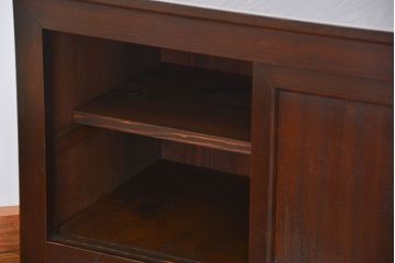 アンティーク家具　古民具・骨董 作りの良い三杯引き出し収納棚(時代箪笥、ローボード、置き床)