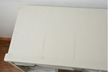 アンティーク家具　アンティークペイント　脚付き収納棚(戸棚、キャビネット、食器棚)