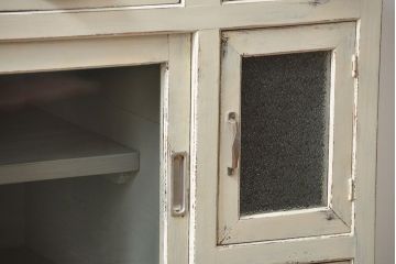 アンティーク家具　アンティークペイント　脚付き収納棚(戸棚、キャビネット、食器棚)