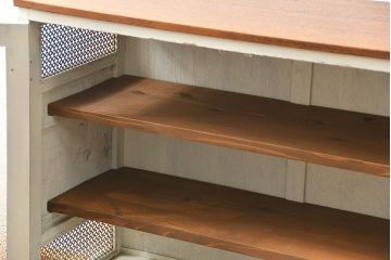 アンティーク家具　アンティークペイント　かわいい脚付きキッチンキャビネット(2)(食器棚、収納棚)