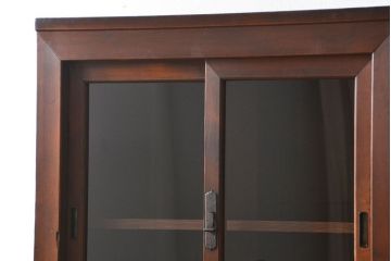 アンティーク家具　古民具・骨董 シンプルな三尺関西収納棚(水屋箪笥、ガラスケース、食器棚)