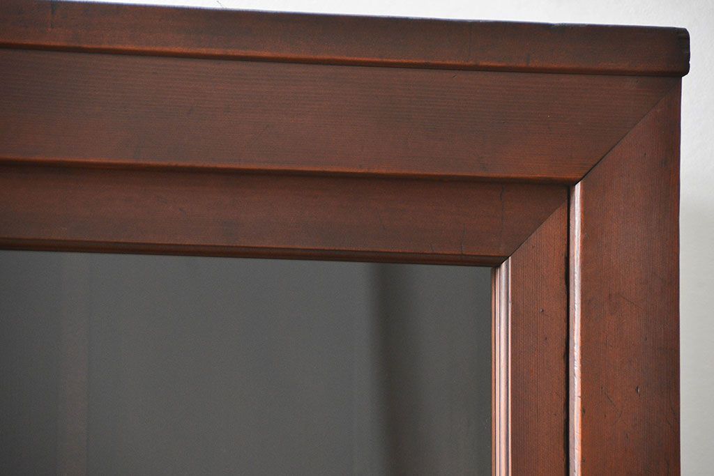 アンティーク家具　古民具・骨董 シンプルな三尺関西収納棚(水屋箪笥、ガラスケース、食器棚)