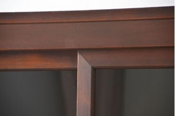 アンティーク家具　古民具・骨董 シンプルな三尺関西収納棚(水屋箪笥、ガラスケース、食器棚)