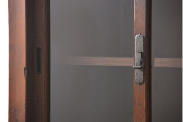 アンティーク家具　古民具・骨董 シンプルな三尺関西収納棚(水屋箪笥、ガラスケース、食器棚)