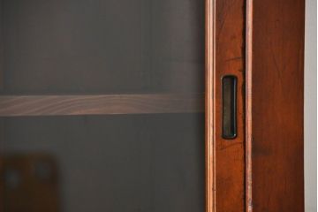 アンティーク家具　古民具・骨董 シンプルな三尺関西収納棚(水屋箪笥、ガラスケース、食器棚)