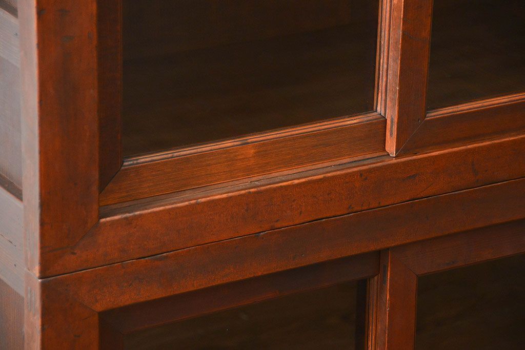 アンティーク家具　古民具・骨董 シンプルな三尺関西収納棚(水屋箪笥、ガラスケース、食器棚)