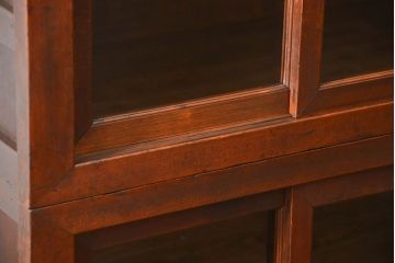 アンティーク家具　古民具・骨董 シンプルな三尺関西収納棚(水屋箪笥、ガラスケース、食器棚)