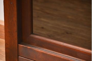 アンティーク家具　古民具・骨董 シンプルな三尺関西収納棚(水屋箪笥、ガラスケース、食器棚)