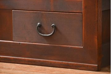 アンティーク家具　古民具・骨董 シンプルな三尺関西収納棚(水屋箪笥、ガラスケース、食器棚)