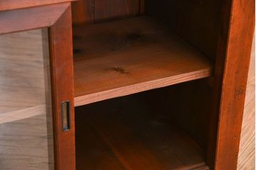 アンティーク家具　古民具・骨董 シンプルな三尺関西収納棚(水屋箪笥、ガラスケース、食器棚)