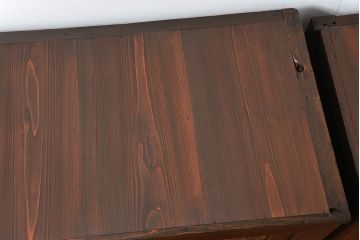 アンティーク家具　古民具・骨董 シンプルな三尺関西収納棚(水屋箪笥、ガラスケース、食器棚)