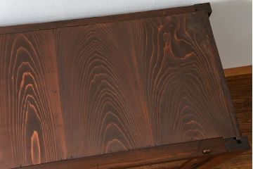 アンティーク家具　古民具・骨董 シンプルな三尺関西収納棚(水屋箪笥、ガラスケース、食器棚)