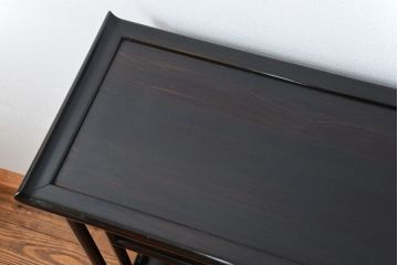 アンティーク家具　古民具・骨董 黒檀材の重厚な飾り棚(欠損有り)(茶棚、時代箪笥)　