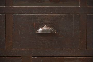 アンティーク家具　古民具・骨董 大きな19杯引き出し収納棚(薬箪笥、チェスト、百味箪笥、ガラスケース)