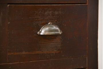 アンティーク家具　古民具・骨董 大きな19杯引き出し収納棚(薬箪笥、チェスト、百味箪笥、ガラスケース)